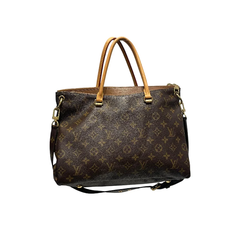 LOUIS VUITTON/Hand Bag/Monogram/Leather/BRW/HANDBAG/MONO STRP/GLD ACCENT