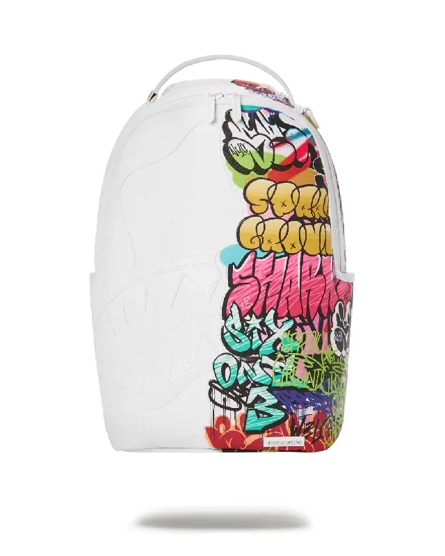 Sprayground Backpack HALF GRAFF DLX BACKPACK White