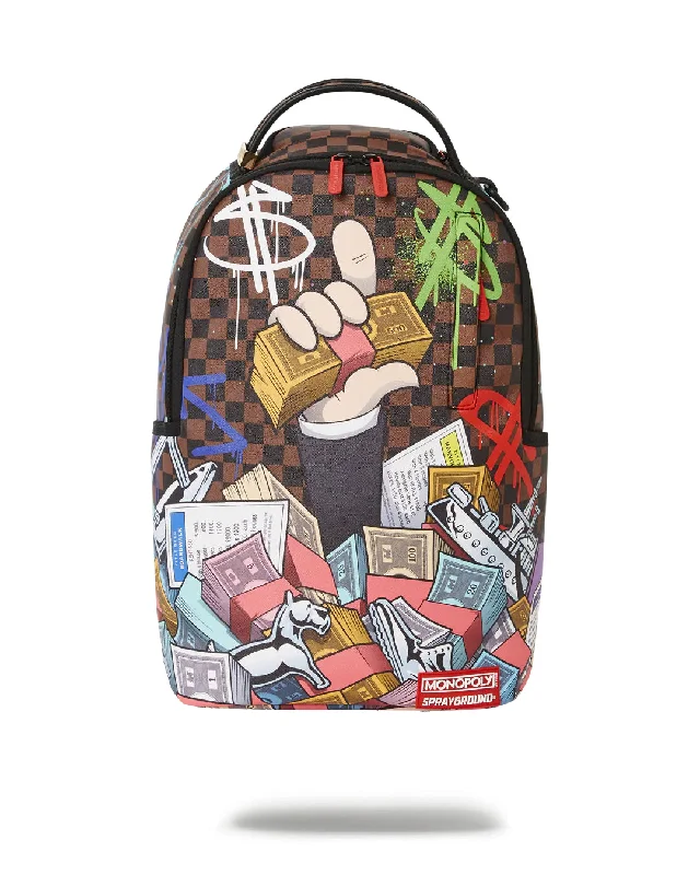 Sprayground Backpack MONO - MONOPOLY STACKED Brown