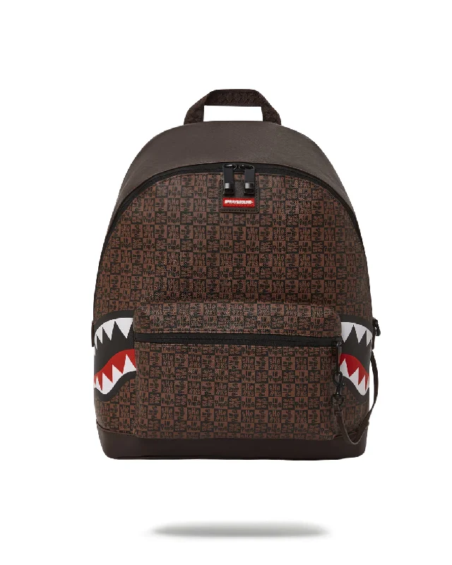 Sprayground Backpack SHARKS IN PARIS CHECK EMPERORER SIDE BACKPACK   Brown