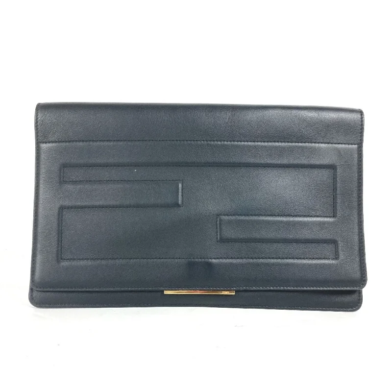 Fendi Ff  Leather Clutch Bag (Pre-Owned)