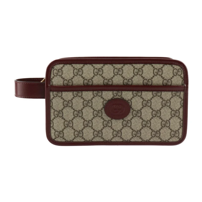 Gucci Gg Supreme  Canvas Clutch Bag (Pre-Owned)