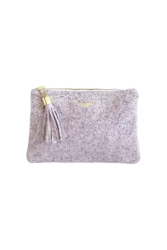 Shaker Lavender Stingray Tassel Clutch