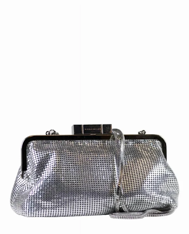 Women's Chainmail Crossbody Clutch In Silver