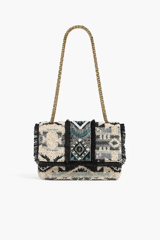 Southwest Stone Beaded Shoulder Bag