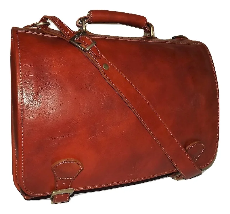 Baglioni Italia Florentine Leather Front Flap Double Gusset Briefcase