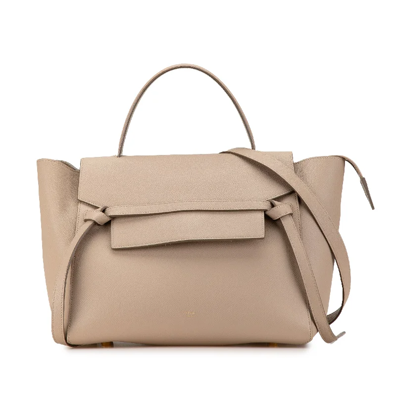 Beige Celine Mini Belt Satchel