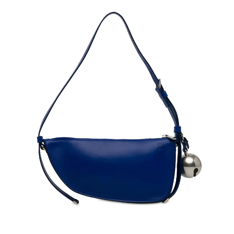 Blue Burberry Mini Lambskin Shield Shoulder Bag