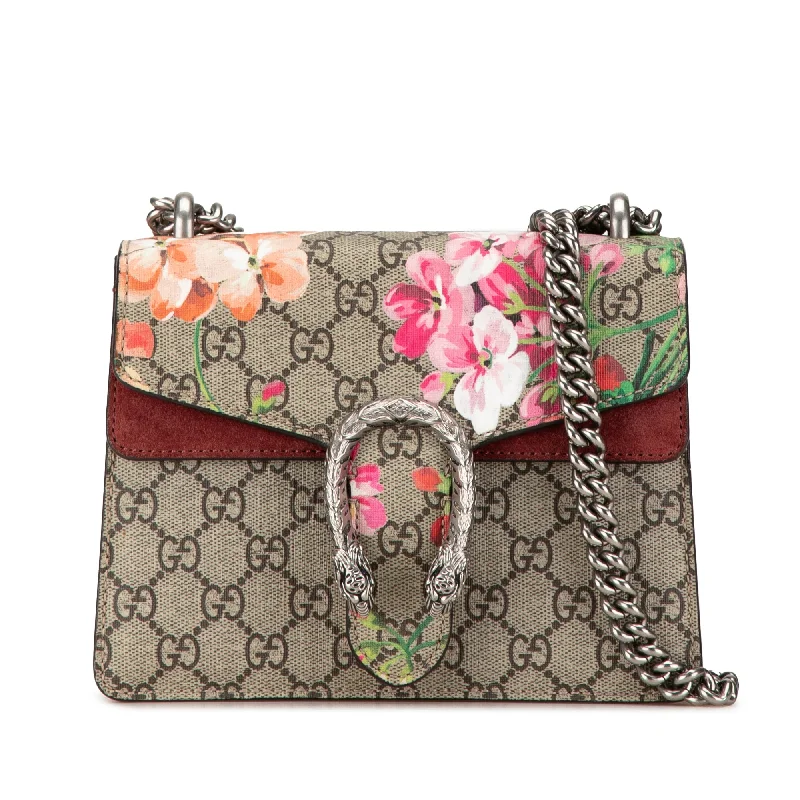 Brown Gucci Mini GG Supreme Blooms Dionysus Crossbody Bag