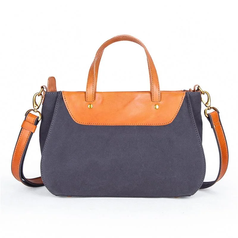 Canvas Leather Womens Handbag Messenger Bag Side Bag for Women