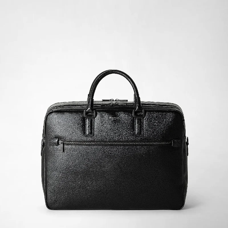 DOUBLE GUSSET BRIEFCASE IN EVOLUZIONE LEATHER