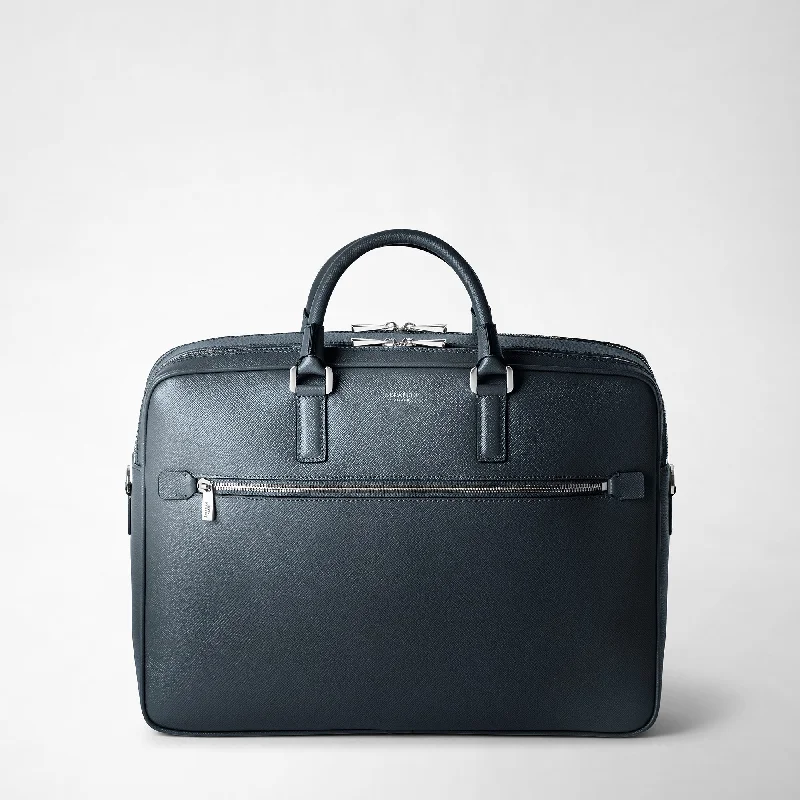 DOUBLE GUSSET BRIEFCASE IN EVOLUZIONE LEATHER