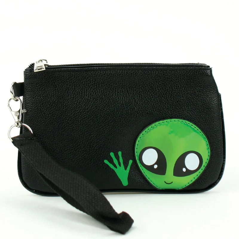 Friendly Alien Wristlet in Vinyl