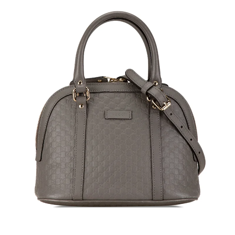 Gray Gucci Mini Microguccissima Dome Satchel