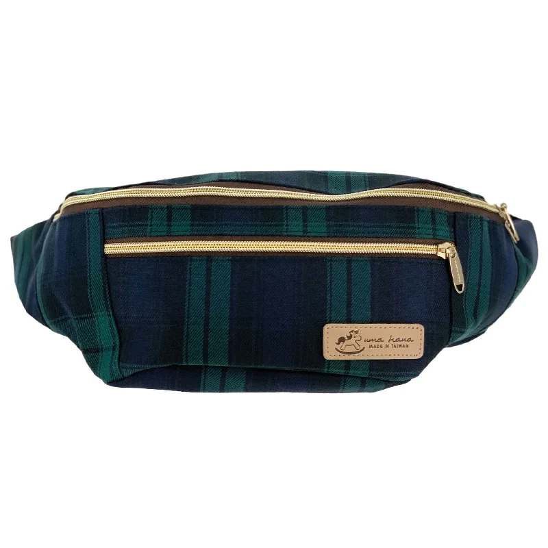 Green & Blue Tartan Plaid Fanny Pack