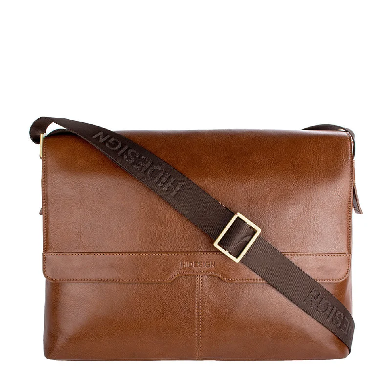 Hidesign Helvellyn Leather Laptop Messenger Brief Bag Tan