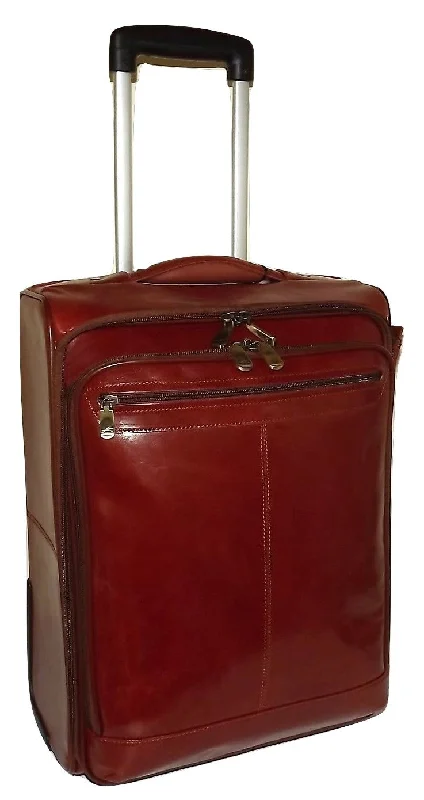 Mancini Italian Leather 20" Carry-on Wheeled Laptop Business Case Luggage