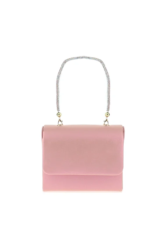 Menbur Diamante Strap Shimmer Mini Clutch, Nude Pink