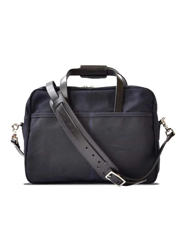 Oakstreet Bootmakers Indigo Waxed Canvas Utility Briefcase