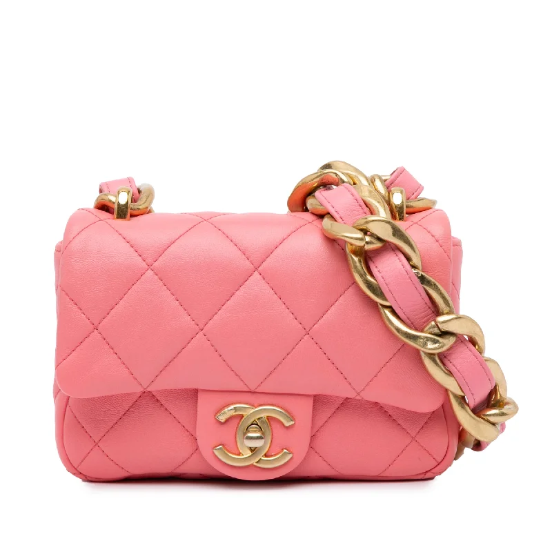 Pink Chanel Mini Quilted Lambskin Funky Town Flap Shoulder Bag