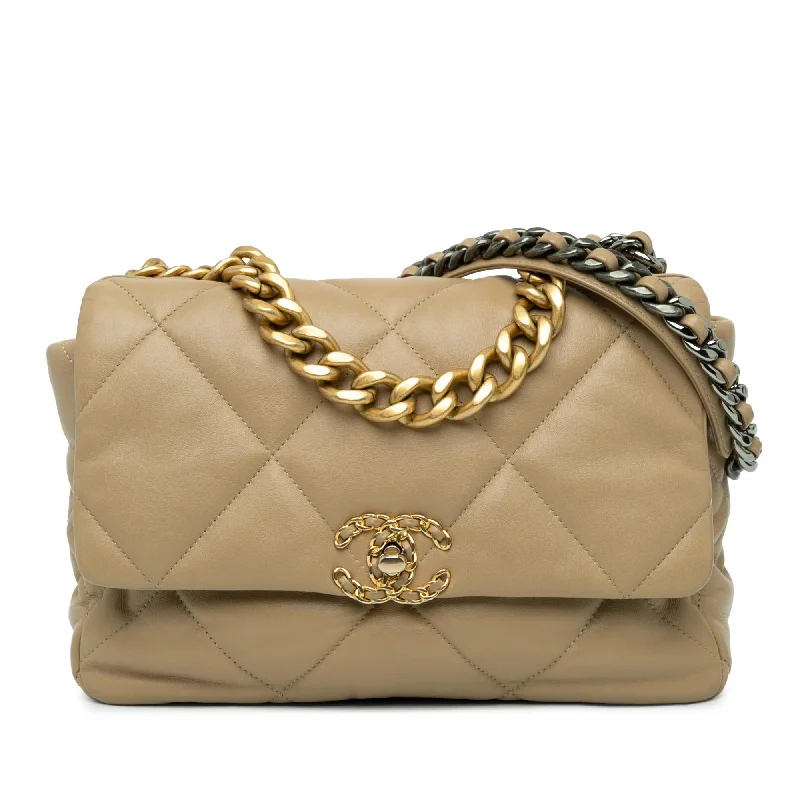 Chanel Large Lambskin 19 Flap (SHG-vGvWsz)