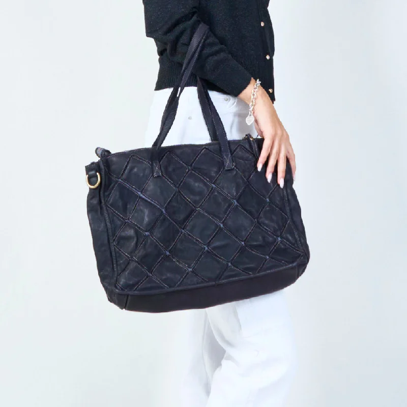 Quilted leather tote bag wholesale