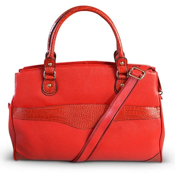 ROTHBURY Red Leather Weekender Duffle Bag Holiday Travel Crossbody Bag