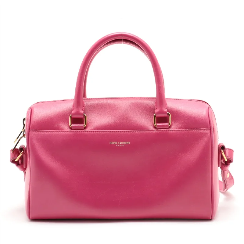 Saint Laurent Paris Baby Duffle Leather Two-Way Handbag Pink